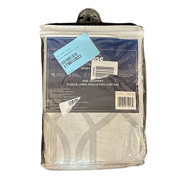 Eclispe Absolute Zero Fleece Lined Ambiance Lattice One Grommet Panel Light Gray - Picture 6 of 6